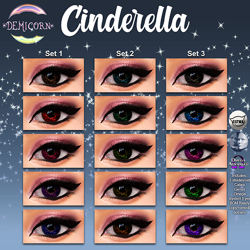 Second Life Marketplace {Demicorn} Cinderella Eyes Fatpack